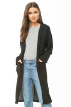 Forever21 Hooded Brushed Ribbed Cardigan