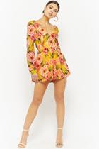 Forever21 Plunging Floral Chiffon Romper