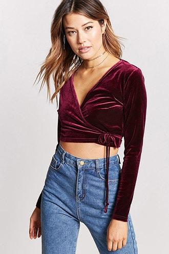 Forever21 Velvet Wrap Top