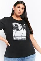 Forever21 Plus Size Palm Tree Graphic Tee