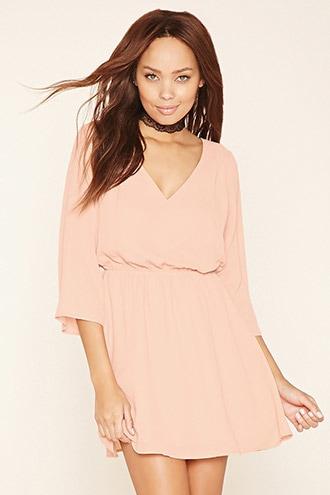 Forever21 Women's  Chiffon Peasant Dress