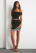 Forever21 Asymmetrical Stripe Trim Skirt