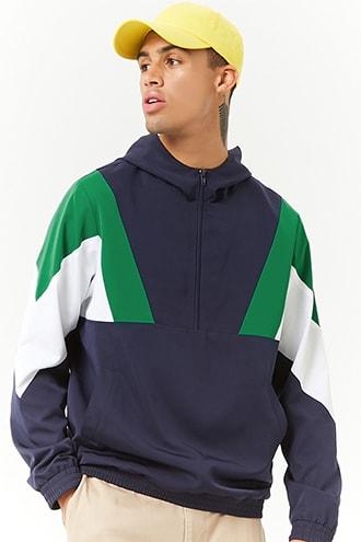 Forever21 Colorblock Hooded Anorak