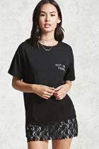 Forever21 Not Your Princess Lace Hem Tee