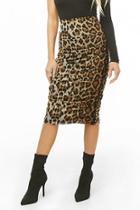 Forever21 Leopard Print Ruched Skirt