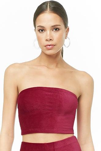 Forever21 Velvet Ribbed Tube Top