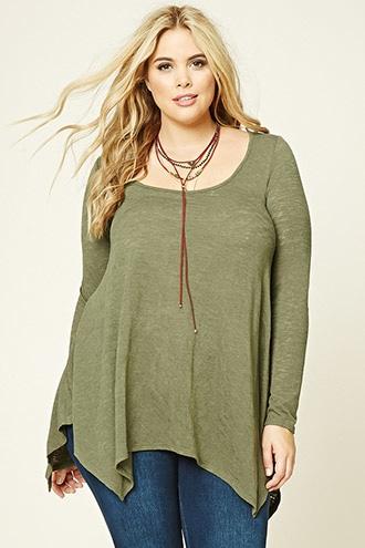 Forever21 Plus Women's  Olive Plus Size Knit Tunic