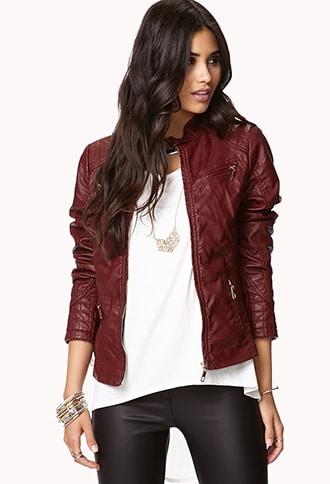 Forever21 Buckled Collar Bomber Jacket