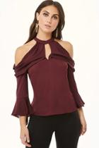 Forever21 Open-shoulder Trumpet Sleeve Top