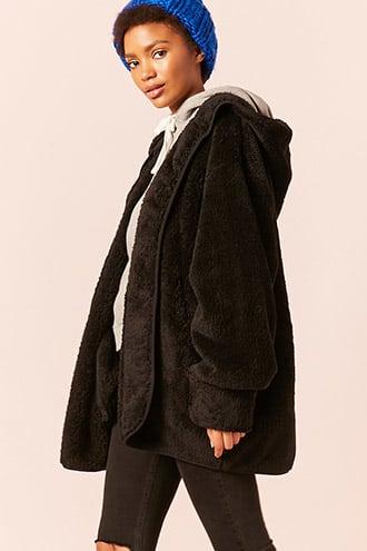 Forever21 Oversized Faux Fur Hooded Jacket