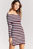 Forever21 Off-the-shoulder Stripe Midi Dress