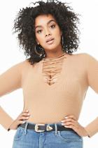 Forever21 Plus Size Strappy Long Sleeve Top