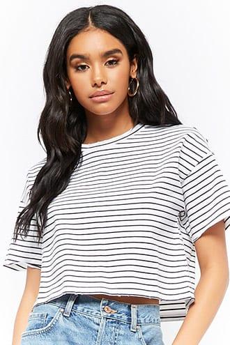 Forever21 Striped Boxy Cotton Tee