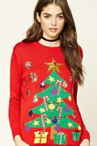 Forever21 Women's  Light-up Holiday Tree Sweater