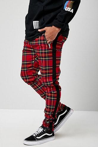 Forever21 Solid & Plaid Skinny Pants