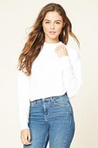 Forever21 Women's  Raw-cut Fleece Pullover