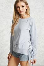 Forever21 Contemporary Ripped Sweatshirt
