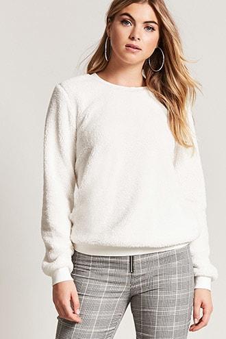 Forever21 Faux Shearling Sweatshirt