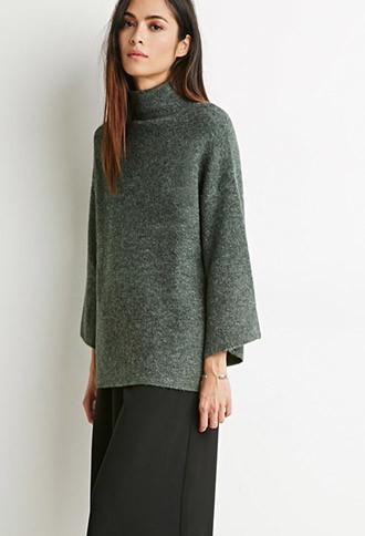 Love21 Women's  Oversized Mock Neck Sweater