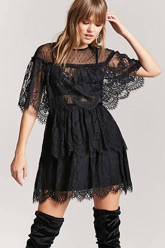 Forever21 Tiered-eyelash Lace Dress