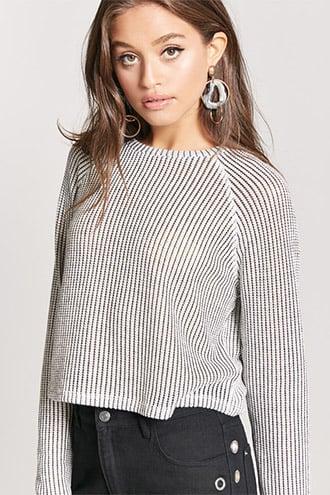 Forever21 Ribbed Raglan Sweater-knit Top