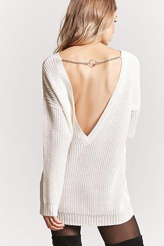 Forever21 Knit Open-back Sweater