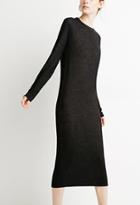 Love21 Women's  Heathered Rib Midi Dress (charcoal)