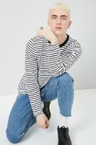 Forever21 Striped Knit Long Sleeve Tee