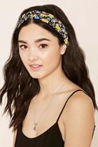 Forever21 Navy Twisted Floral Headwrap