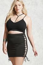 Forever21 Plus Size Lace-up Mini Skirt