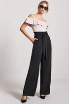 Forever21 Belted Woven High-rise Pants