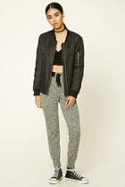 Forever21 Women's  Black & Charcoal Marled Knit Sweatpants
