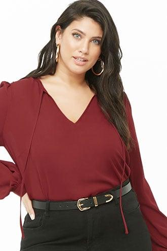 Forever21 Plus Size Chiffon Self-tie Top