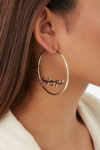 Forever21 Hope Hoop Earrings