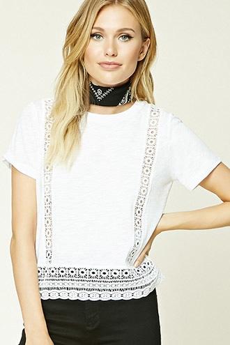 Forever21 Contemporary Crochet Tee