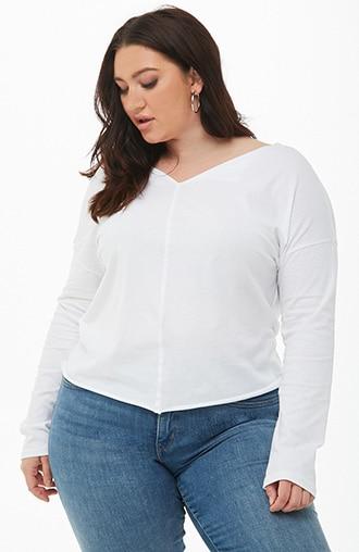Forever21 Plus Size Raw-cut Top