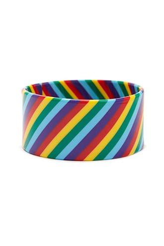Forever21 Wide Rainbow-striped Bangle
