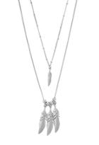 Forever21 Layered Feather Charm Necklace