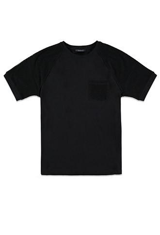 21 Men Netted Mesh Overlay Tee