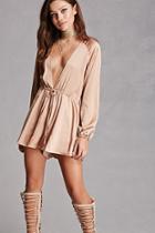 Forever21 Plunging V-neck Satin Romper