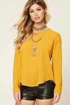 Forever21 Women's  Lace-up Back Crepe Top