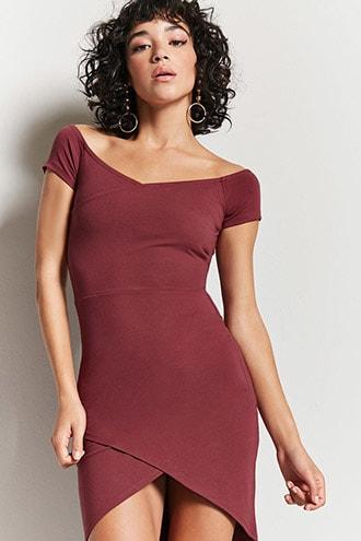 Forever21 Off-the-shoulder Surplice Dress