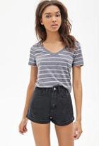 Forever21 Striped V-neck Tee