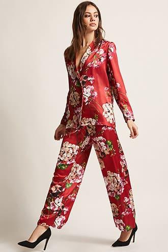 Forever21 Rd & Koko Floral Satin Pants