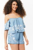 Forever21 Open-shoulder Chambray Cami
