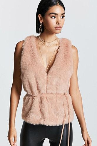 Forever21 Belted Fur Vest