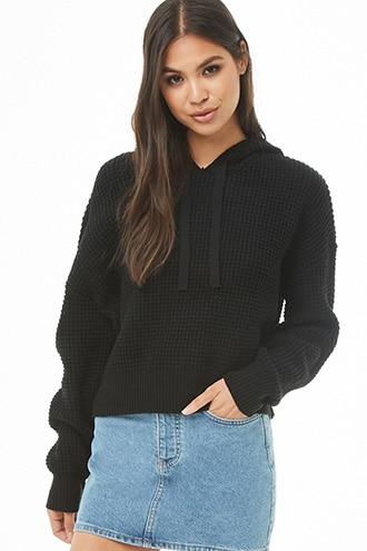 Forever21 Drop-shoulder Seed Knit Hoodie