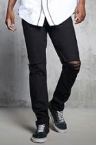 Forever21 Slim-fit Ripped-knee Jeans