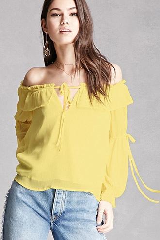 Forever21 Off-the-shoulder Peasant Blouse