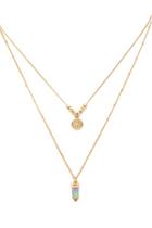 Forever21 Gold Faux Crystal Necklace Set